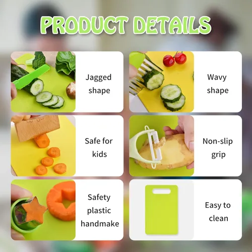 Miniatura 2 de Montessori - Cuchillos infantiles para cocina real, juego de 13 piezas de cuchillos de cocina de madera para niños, incluye 4 cuchillos de plástico