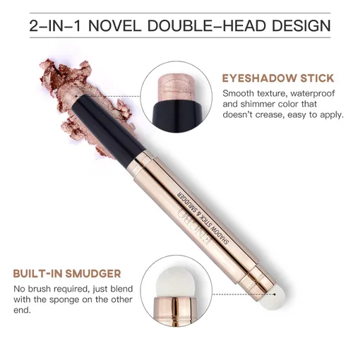 Miniatura 3 de LOKFAR 3 lápices de sombra de ojos en barra de maquillaje cosméticos iluminadores de ojos, lápiz de sombra de ojos en crema giratorio impermeable