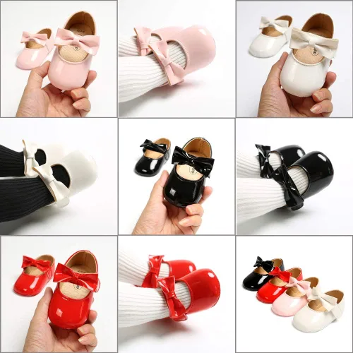 Miniatura 2 de SOFMUO Mary Jane - Zapatos planos con lazo, zapatos de ballet para niñas pequeñas, primeros caminantes, para boda, Navidad, zapatos de vestir
