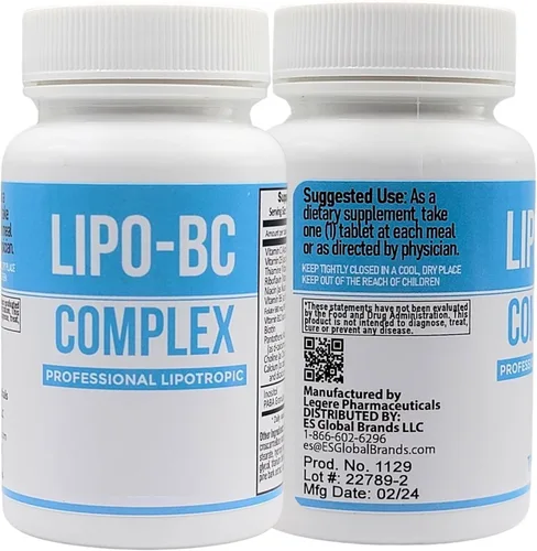 Miniatura 7 de Legere Pharmaceuticals Lipo-BC B-Complex, píldoras lipotrópicas para energía limpia y bienestar (120 tabletas)