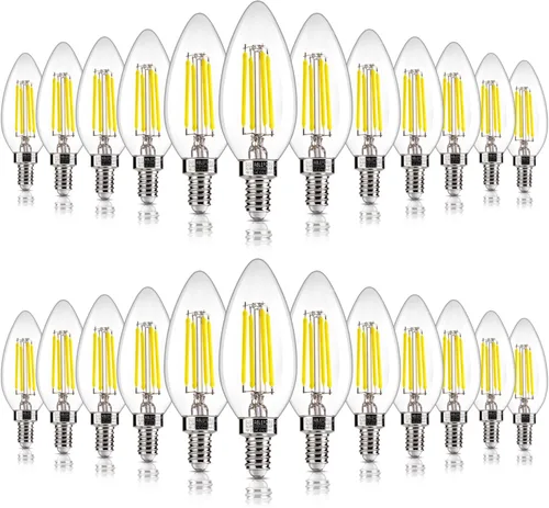 Miniatura 15 de ALAMPEVER Paquete de 6 bombillas para lámpara de techo, equivalente a 40W, foco E12 de candelabro, foco LED regulable de 330 lm, 2200 K blanco
