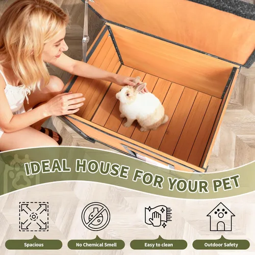 Miniatura 3 de Casa para gatos al aire libre, casa para gatos al aire libre, resistente a la intemperie, techos de asfalto abiertos, casa para gatos para gatos