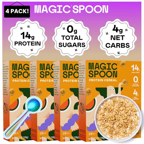 Miniatura 11 de Cereal Magic Spoon - Paquete de 4 piezas de sabores surtidos - Cereal para el desayuno keto, sin gluten y sin granos, bajo en carbohidratos, alto