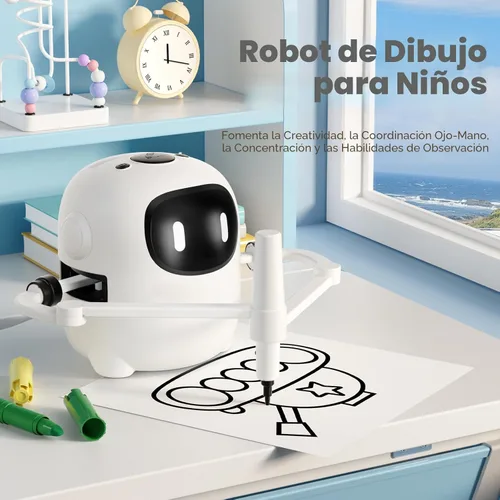 Miniatura 2 de RIVGOT Robot de dibujo para niños con 150 tarjetas, máquina de dibujo educativo interactiva por voz, juguetes de aprendizaje de pintura Montessori