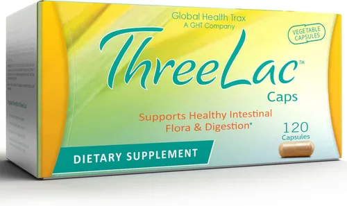 Global Health Trax GHT - Cápsulas probióticas ThreeLac, 120 unidades, apoyo digestivo integral para hombres, mujeres y niños, sistema inmunológico y