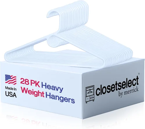 Perchas de plástico ultra resistentes, fabricadas en Estados Unidos, colgador blanco pesado, colgador de plástico fuerte para chaquetas, pantalones