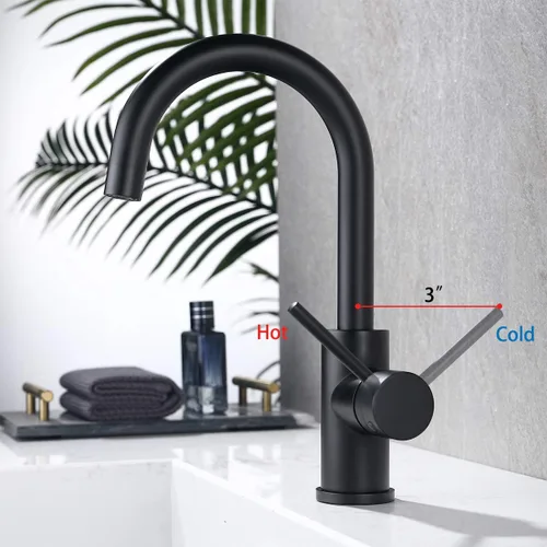 Miniatura 2 de Grifos de fregadero de barra de un solo agujero, mini grifos de fregadero de cocina negro mate, una manija de 1 agujero, moderno grifo de fregadero