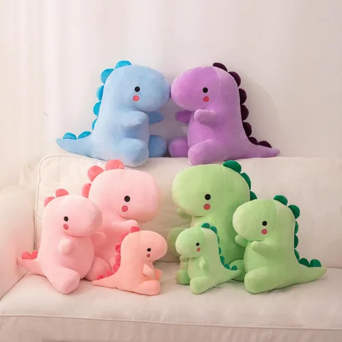 Miniatura 10 de Peluche de dinosaurio de peluche, juguetes lindos de anime, almohada suave de dinosaurio de anime, regalo para niños y niñas, color azul, 10.8 C-blue
