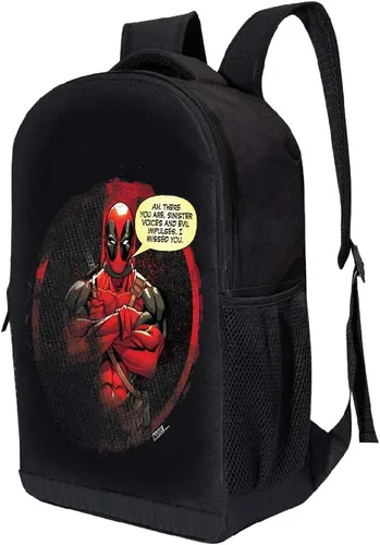 Miniatura 2 de MARVEL COMICS - Mochila acolchada con malla de aire de 180in color negro Impulsos del mal de Deadpool 18BP-BLACK-MAR-DPOOL-05