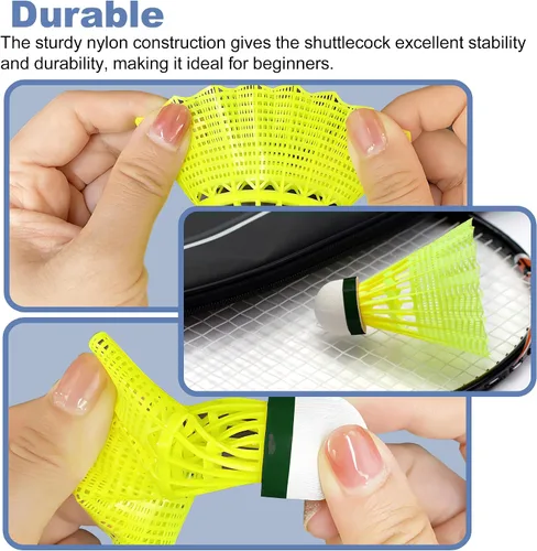 Miniatura 4 de Senston Volantes de bádminton de nailon para bádminton Birdies Durabilidad Estabilidad Volante para actividades deportivas interiores y exteriores