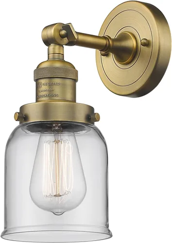 Miniatura 11 de Innovations 203-BB-G54 1 Aplique de luz, pantalla de campana pequeña, latón cepillado