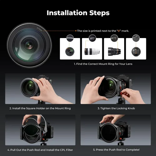 Miniatura 6 de K&F CONCEPT X PRO Kit de sistema de soporte de filtros cuadrados