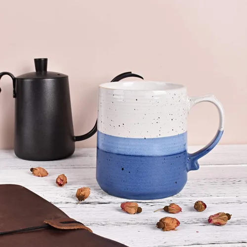 Miniatura 4 de Bosmarlin Taza de café grande de cerámica, taza de té grande para oficina y hogar, 21 onzas, apta para lavavajillas y microondas, 1 unidad