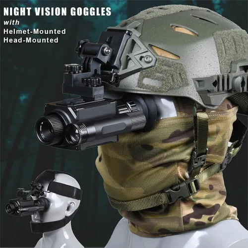 Miniatura 2 de Gafas digitales de visión nocturna de 950 Nm, monocular montado en el casco con pantalla AMOLED HD de 1.4 pulgadas para camping, caza y seguridad