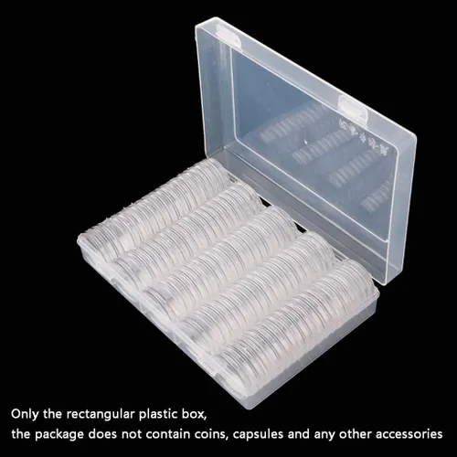 Miniatura 3 de ljhnba 5 ranuras de almacenamiento rectangular de plástico coleccionable, contenedor de almacenamiento apto para 100 piezas de 1.181 in, caja