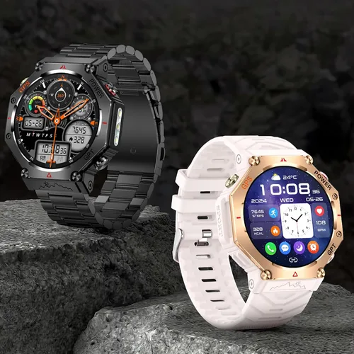 Miniatura 3 de Loluka Reloj inteligente GPS Tracker resistente al aire libre Smartwatch con brújula/linterna LED/presión de aire/altitud/respuesta/hacer llamada