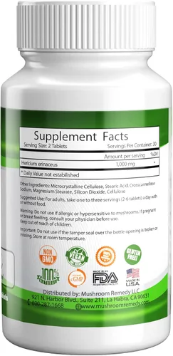 Miniatura 3 de PRO-Nerve & Brain Suplemento de hierbas totalmente natural para memoria, sistema nervioso, estómago, colon, tracto digestivo, extracto de hongo