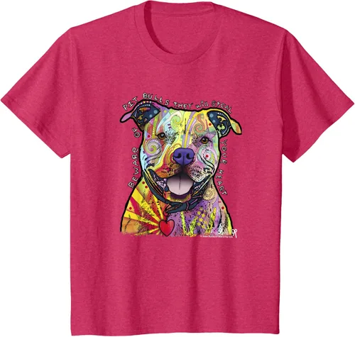 Miniatura 64 de Beware Of Pit Bulls, Dean Russo Pitbull Original - Camiseta para amantes de los perros, Negro