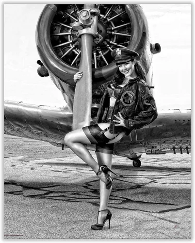 Póster de pared vintage de la Segunda Guerra Mundial, póster de tributo militar "Wings of Angels" | Obra de arte patriótica de aviación para garaje,