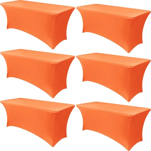 Miniatura 31 de Obstal Paquete de 6 Fundas de Mesa Elásticas de Spandex para Mesas de 6 Pies - Mantel Rectangular Universal Ajustado de 6 Pies Protector para Bodas