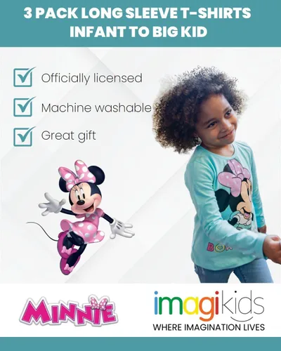 Miniatura 3 de Disney Minnie Mouse Daisy Duck - Paquete de 3 camisetas para bebés y niños grandes