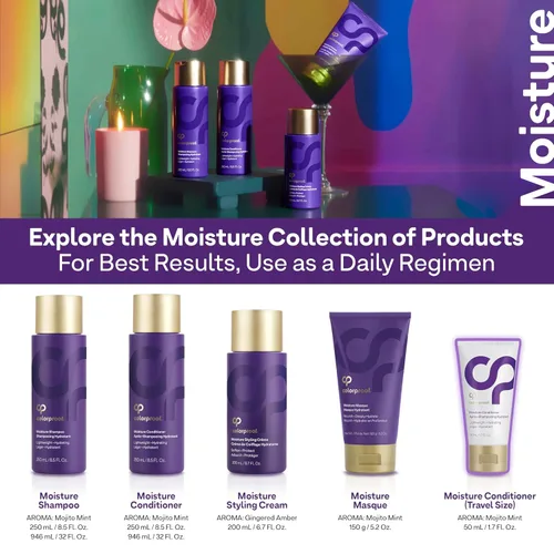 Miniatura 9 de Colorproof Acondicionador hidratante sin sulfato para mujeres, 1.7 onzas líquidas, acondicionador hidratante con aroma a menta Mojito, fórmula