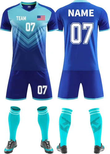 VIPOKO Camisetas de fútbol personalizadas con logotipo de cualquier nombre número de equipo camisetas de fútbol personalizadas para hombres y niños