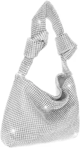 Miniatura 2 de Yokawe Monederos con diamantes de imitación para mujer, bolso de noche brillante mini hobo bolso de vacaciones fiesta club boda bolso