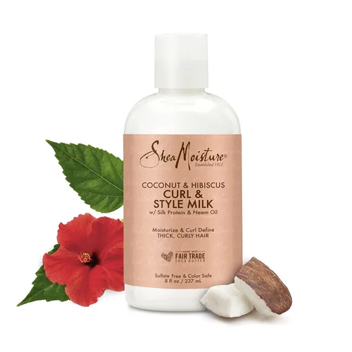Miniatura 9 de SheaMoisture Curl & Style Milk Coco e Hibisco con Proteína de Seda y Aceite de Neem para Cabello Grueso, Definido y Rizado Comercio Justo, Sin
