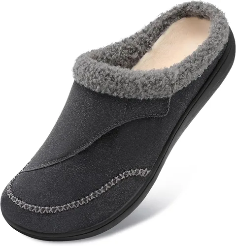 Miniatura 9 de LeIsfIt Pantuflas anchas para mujer, ajustables, para diabéticos, cálidas, acogedoras, antideslizantes, de espuma viscoelástica, para invierno