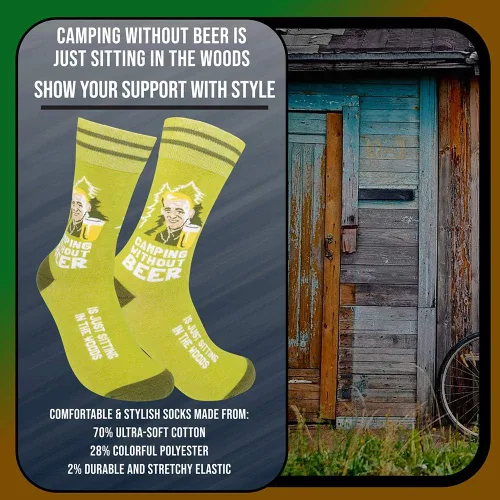 Miniatura 3 de Calcetines divertidos con temática al aire libre, regalos novedosos para la naturaleza, senderismo, parrilla, ciclismo, caza, golf, pesca, camping