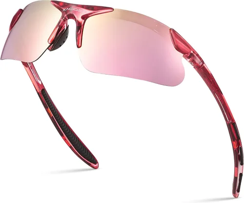 Miniatura 27 de Gafas de sol deportivas polarizadas para niños y niñas, gafas de béisbol y sóftbol, montura TR90 Negro Espejo azul hielo