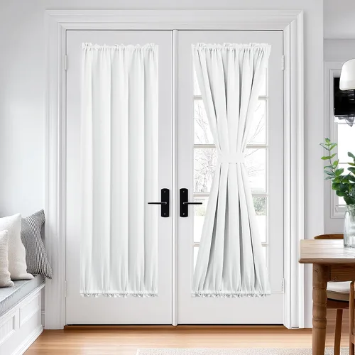 Miniatura 110 de Cortina térmica para puerta con bolsillo para barra, opacas, tratamiento de ventanas con ojales y ojales Deconovo 1 panel