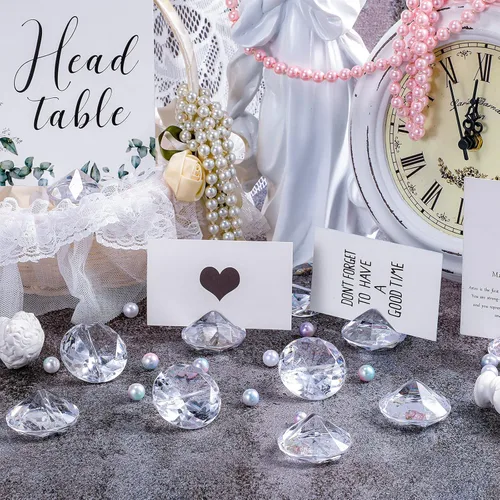 Miniatura 7 de MTLEE 36 portatarjetas con diamantes acrílicos para bodas, soportes de mesa de cristal, soportes de mesa para bodas, decoración de mesa de baby