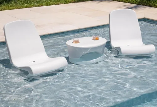 Miniatura 7 de Tenjam Splash Series Mesa auxiliar amplificada para uso en piscina, mesa auxiliar de piscina para uso en estante solar y profundidades de agua