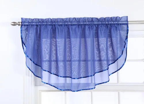 Miniatura 61 de Stylemaster Elegance Cenefa recta de gasa transparente, 60 x 14 pulgadas, color dorado
