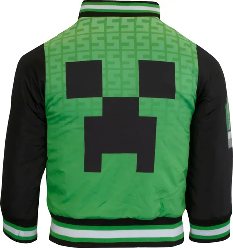 Miniatura 2 de Minecraft Chaqueta bomber para niños, chaqueta universitaria con estampado gráfico con cremallera para niños y niños pequeños