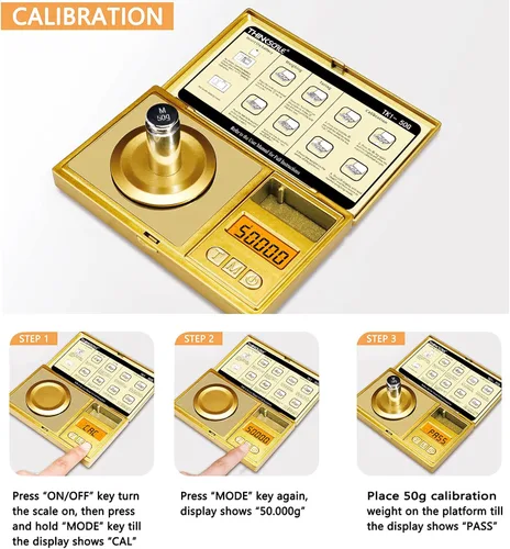 Miniatura 6 de THINKSCALE - Báscula digital de 50 g / 0,001 g, báscula de joyería y gemas de oro, báscula de mg para polvo, recarga, báscula de microgramos