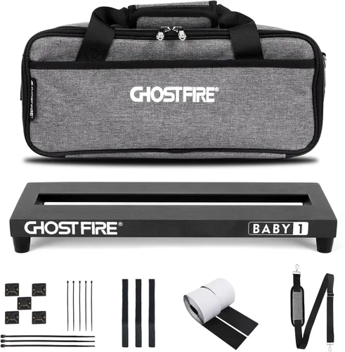 Ghost Fire Pedalboard de Guitarra de Aleación de Aluminio 1.08lb Pedalboard de Efectos 13.7''x5.5''x1.9'' con Bolsa de Transporte, Serie V (V-BABY 1)