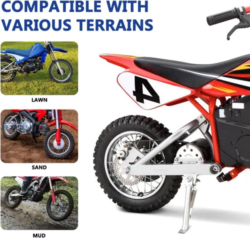 Miniatura 7 de 2.5-10 10" Neumático y rin de rueda trasera de 1.4 x 10 y freno de tambor con rodamiento de 12 mm para BBR50 DRZ70 TTR50 DRZ50 CRF50 PW50 TTR50