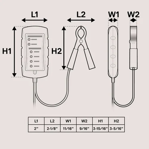 Miniatura 7 de OLS tester para batería de auto 12/24V DC [Abrazaderas grandes] [Pantalla LED] - Herramienta para medir el alternador/batería para autos motos