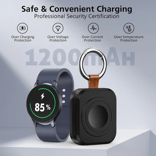 Miniatura 3 de Cargador para Samsung Galaxy Watch, cargador de reloj portátil de 1200 mAh para Samsung Galaxy Watch 8/8 Classic/7/Ultra/6/6 Classic/5/5 Pro/4/3