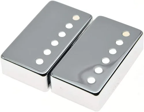 Miniatura 2 de Dopro Juego de 2 cubiertas de metal Humbucker para pastilla de guitarra Humbucker de latón 1.937 in/2.047 in espaciamiento de poste cromado