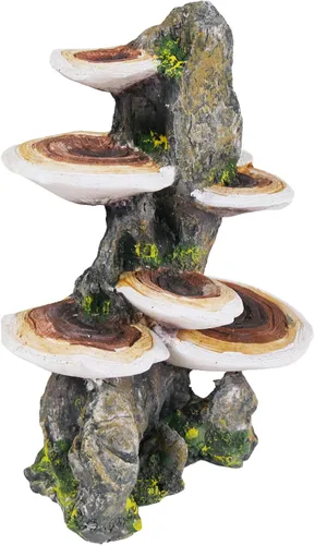Miniatura 5 de Penn-Plax Deco-Réplicas - Tronco de árbol con estante para decoración de acuario de hongos, seguro para peceras de agua dulce y salada