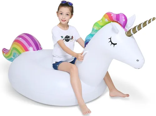 Jasonwell Flotador inflable grande de unicornio para piscina, con válvulas rápidas, gran flotador, para verano, playa, piscina, fiesta, sala de