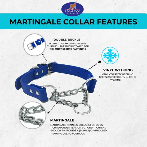 Miniatura 5 de Regal Dog Products Collar Martingale para perros – Collar impermeable de bioano para perros pequeños, medianos y grandes – Cadena resistente