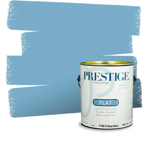 Miniatura 1123 de Pintura Exterior + imprimación PRESTIGE, todo-en-uno, 1 galón, acabado mate, color comparable al Valspar* Royal Gray* VS151-Gris real