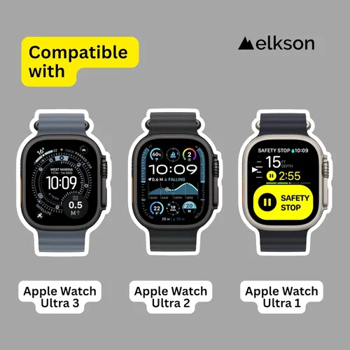 Miniatura 2 de elkson Quattro Pro Series Rugged para Apple Watch Ultra 3 2 1 Band Case de 1.732 pulgadas (1.929 in), protector de pantalla de vidrio templado