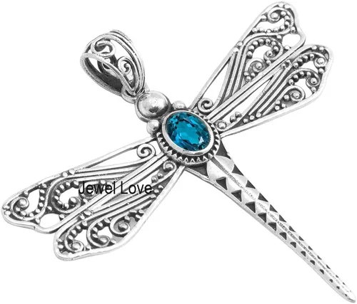 Miniatura 32 de Collar de plata de ley 925 para mujer, collar con colgante de piedras preciosas auténticas, collar con colgante hipoalergénico para regalo