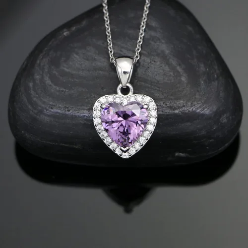 Miniatura 7 de GZWHD Collares con dije de corazón para mujeres y niñas, con circonita cúbica, regalo de San Valentín, día de la madre, Navidad, aniversario, regalo